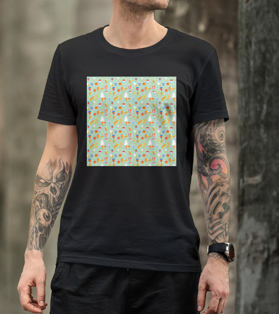 Circus Food Popcorn Hot Dogs Cotton Candy T-Shirt