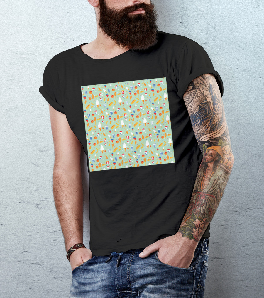 Circus Food Popcorn Hot Dogs Cotton Candy T-Shirt
