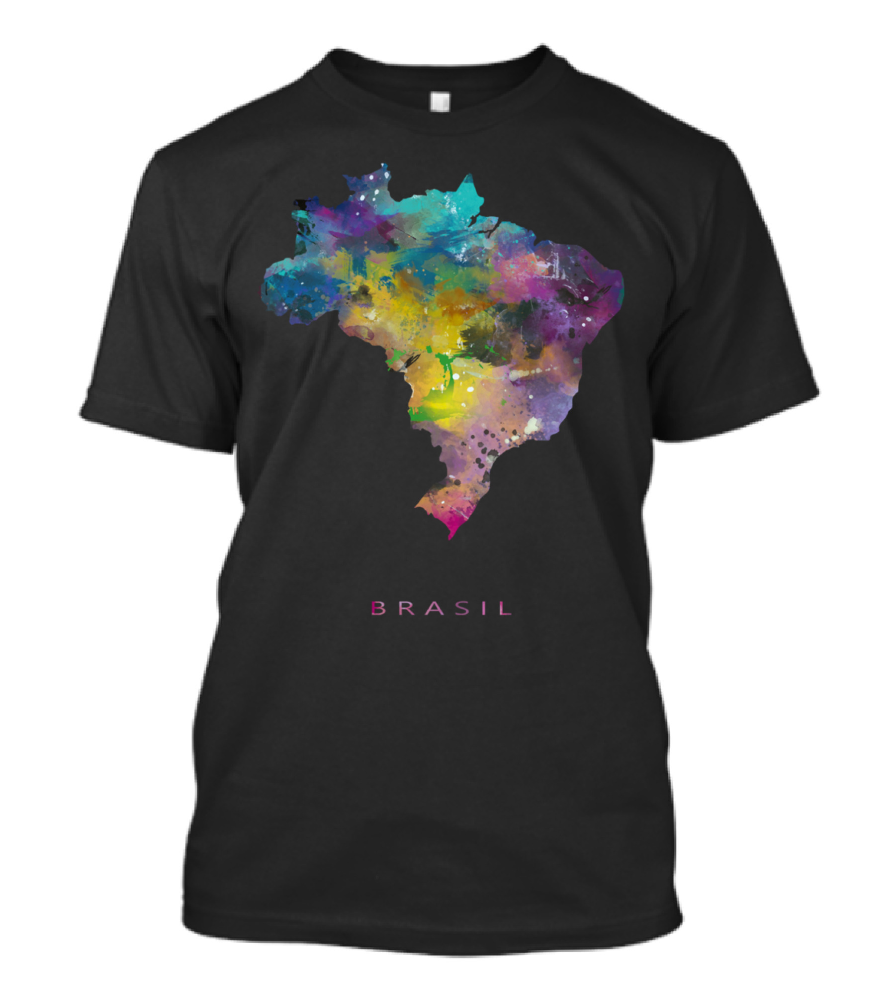Brasil Vibrant Multicolor Map T-Shirt