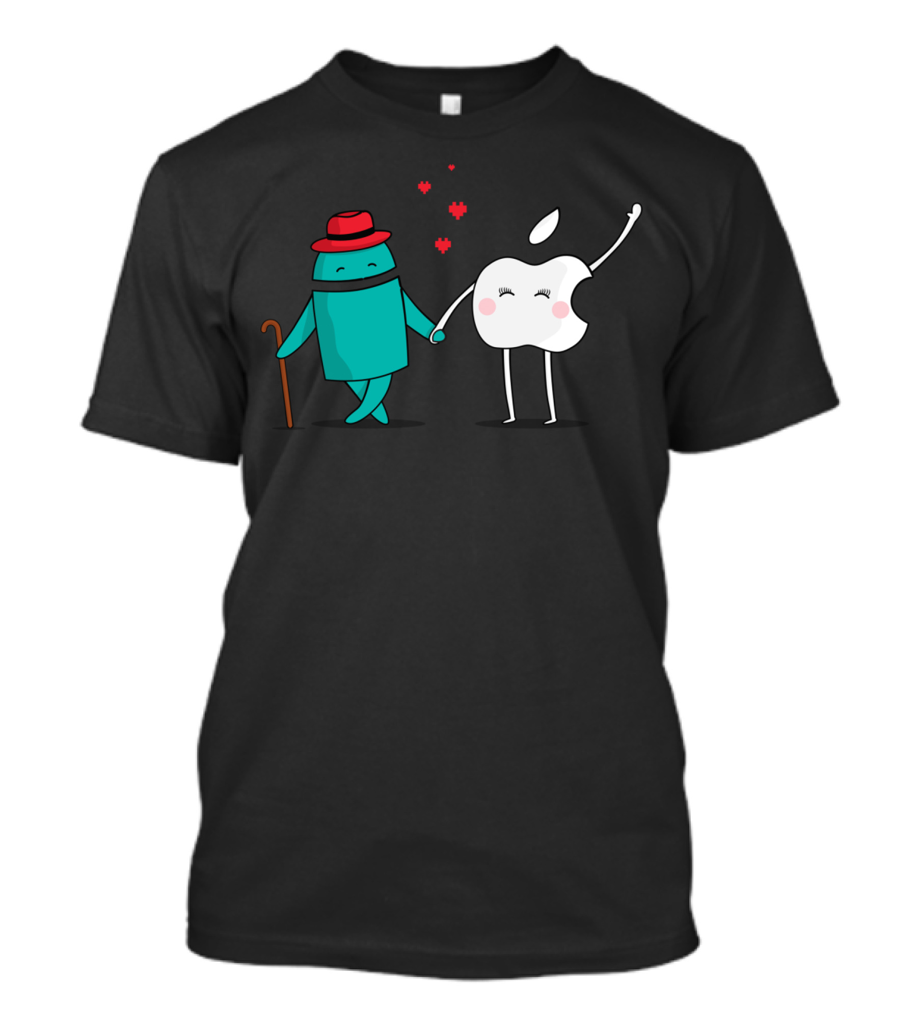 Microsoft Clippy And Apple Logo Forbidden Love T-Shirt