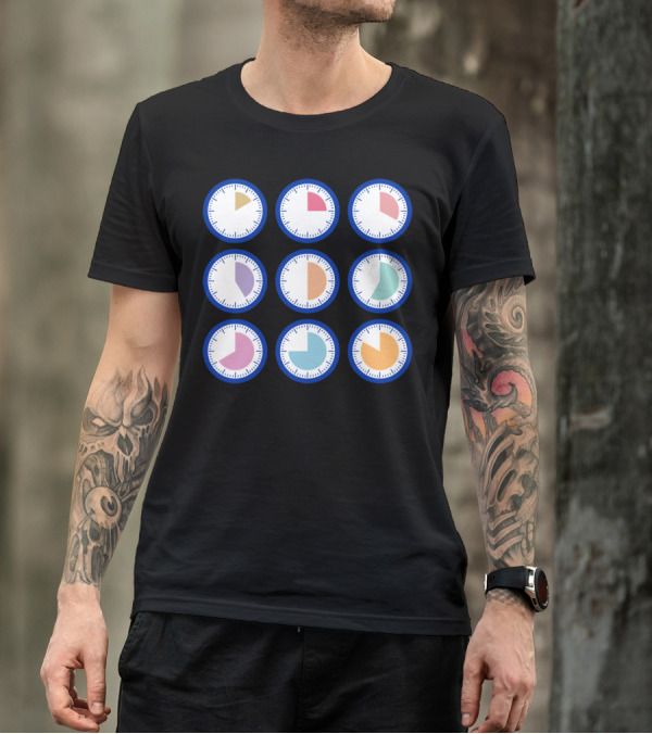 Set Colorful Countdown Clocks In Grid T-Shirt