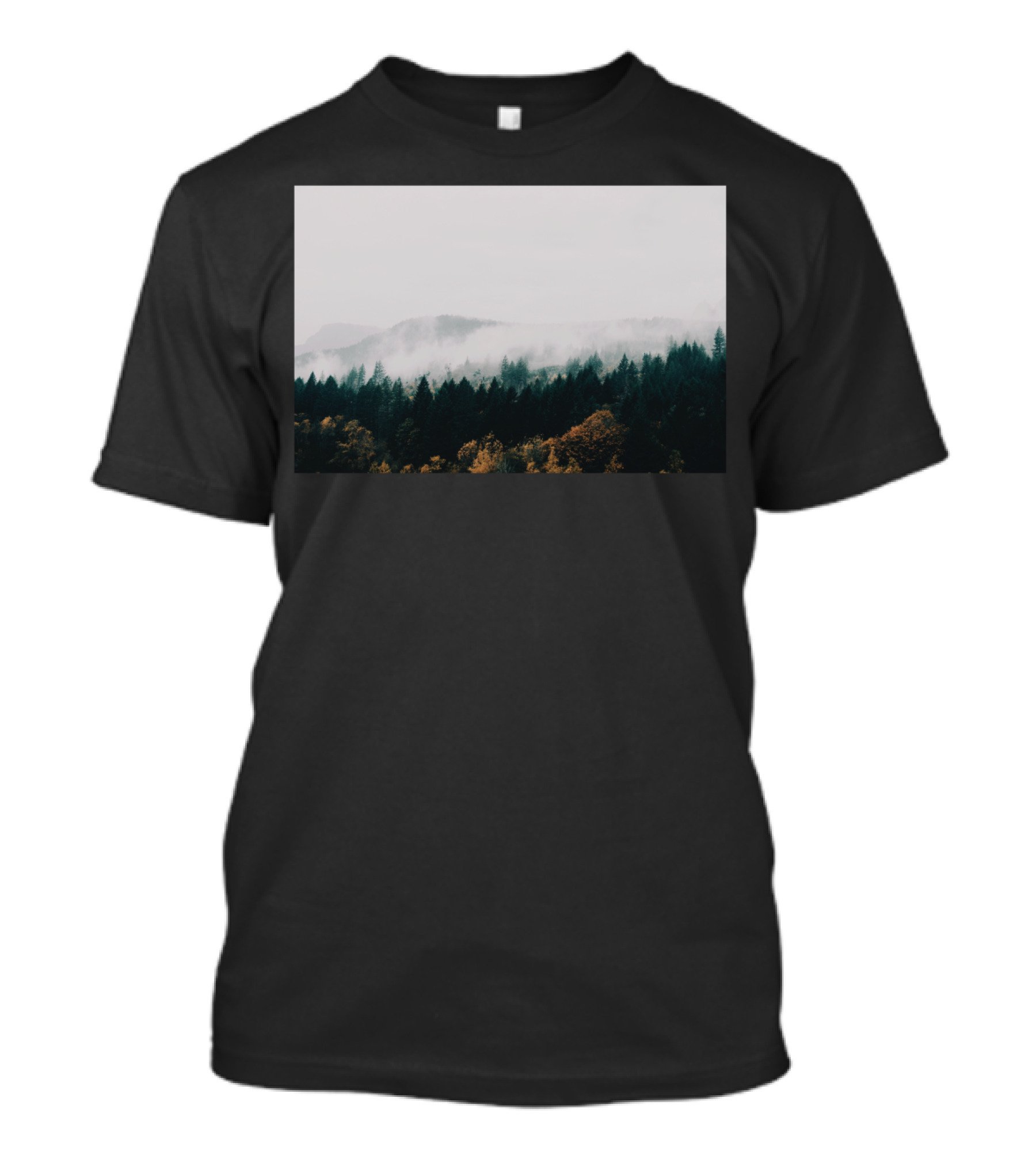 Forest Fog Scenic Landscape T T-Shirt
