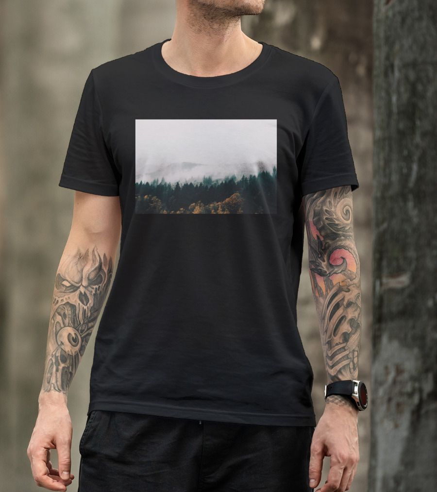 Forest Fog Scenic Landscape T T-Shirt