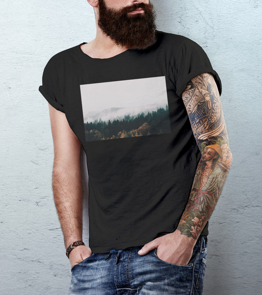 Forest Fog Scenic Landscape T T-Shirt