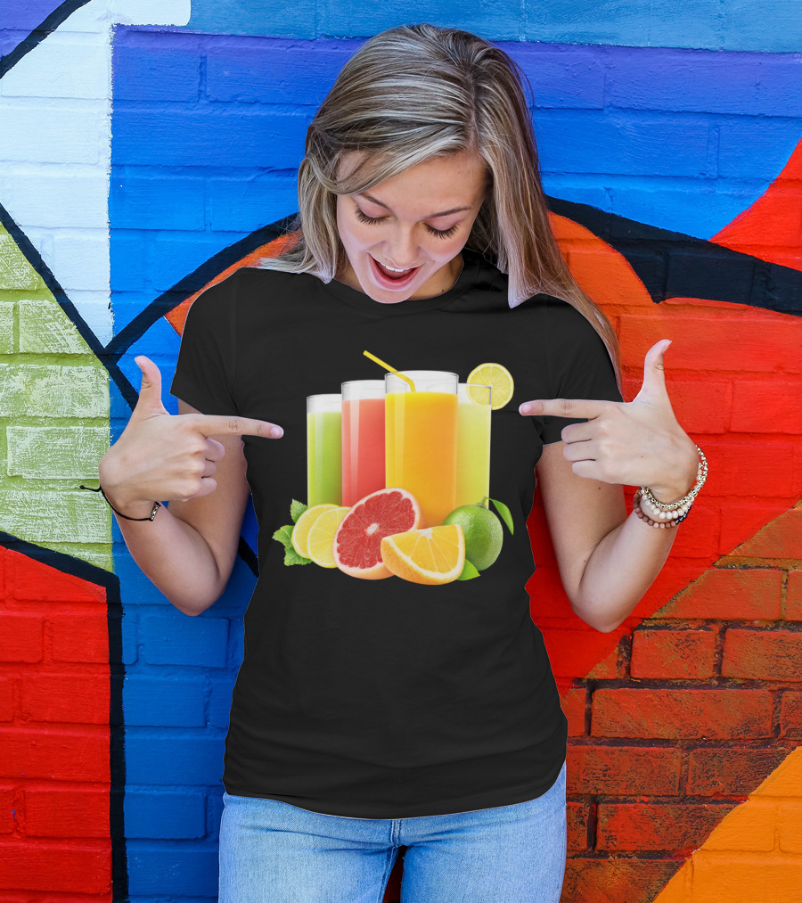Citrus Juices Sti Fresh Lime Grapefruit Orange Lemon Mint T-Shirt