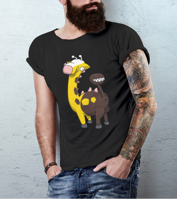 Giraffe Buttr Quirky Cartoon Character With Cute Expression T-Shirt