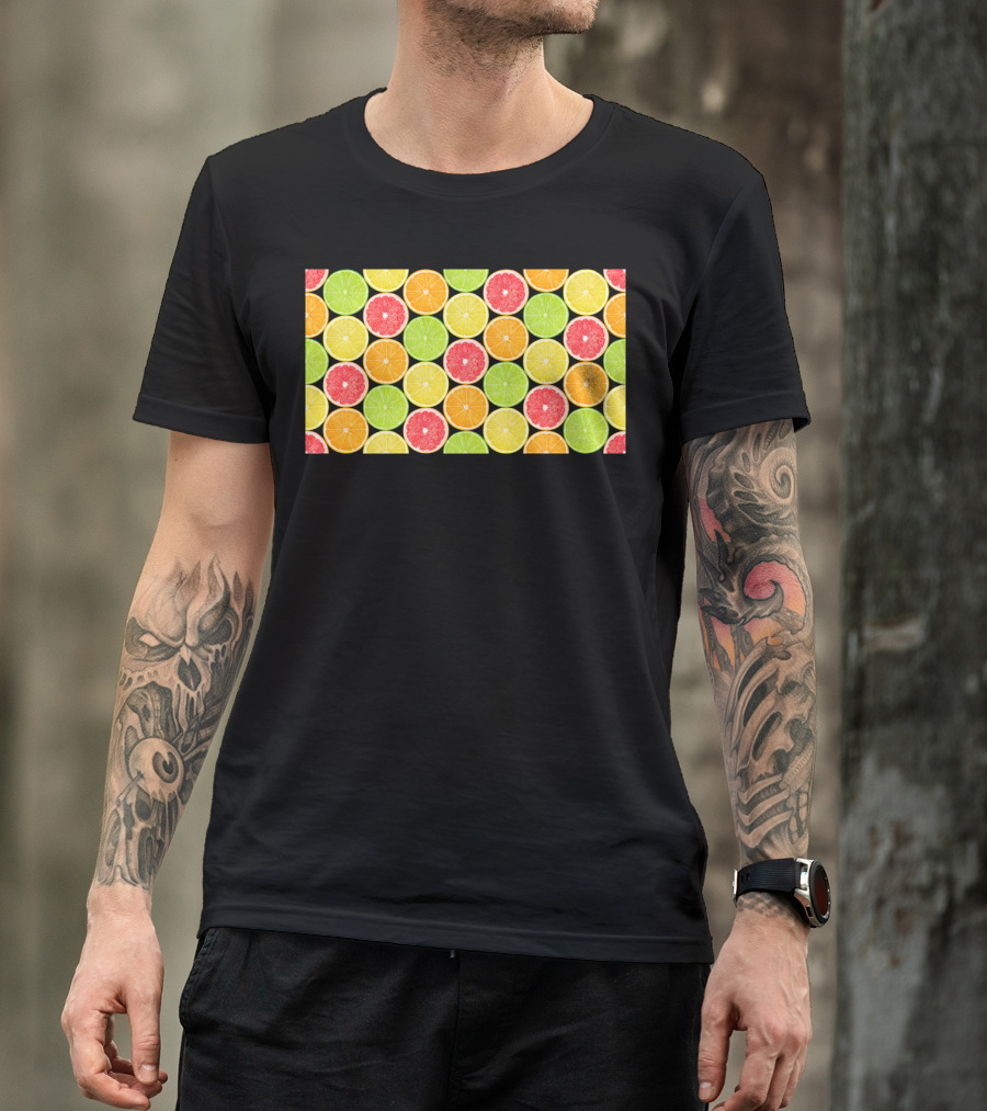 Citrus Slices Pattern With Grapefruit Orange Lime Lemon T-Shirt