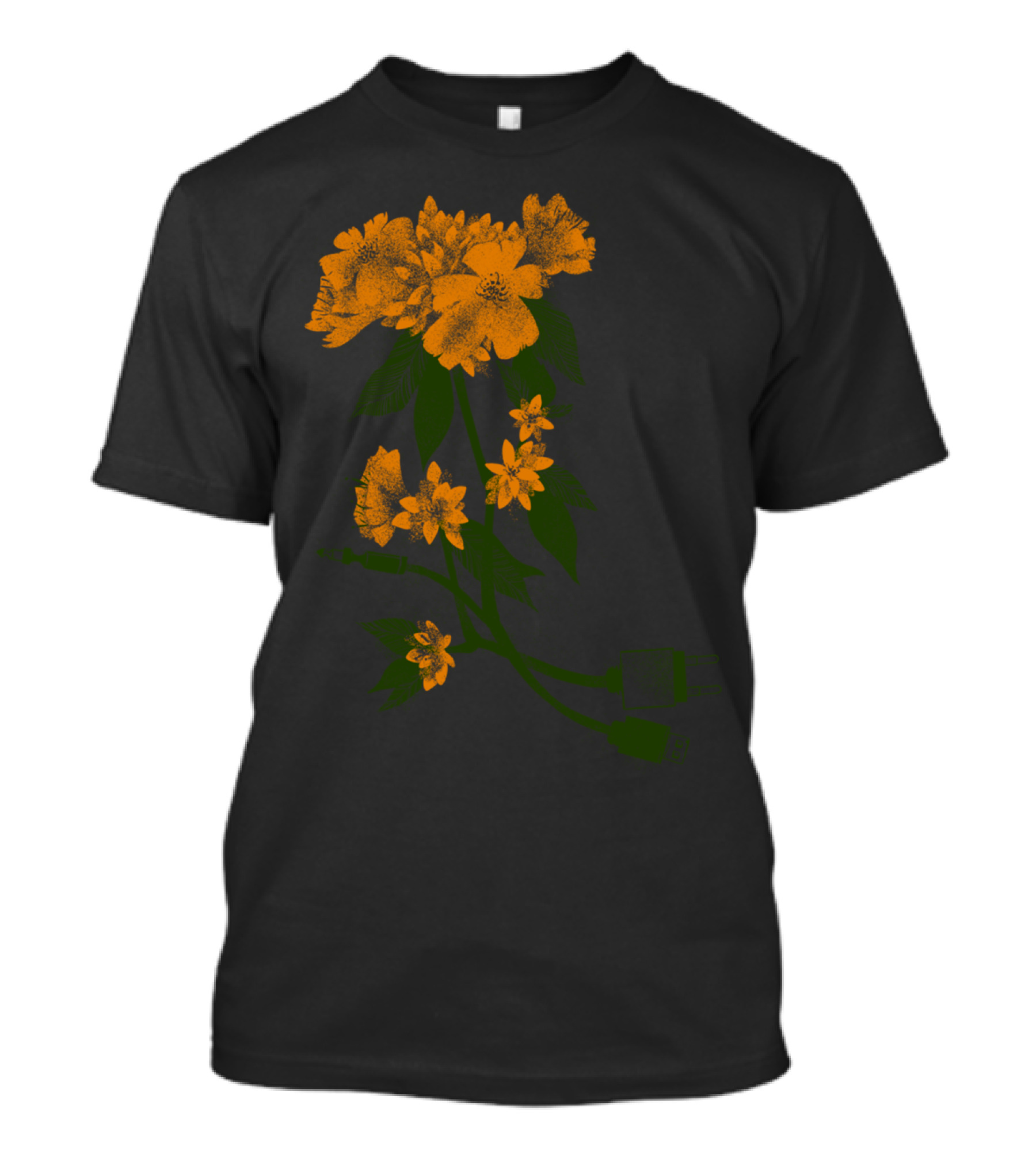 Digital Spring Flowers With USB And Audio Jacks T-Shirt