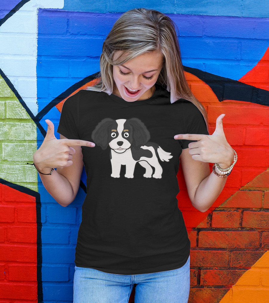 Cute Cavalier King Charles Spaniel Cartoon T-Shirt