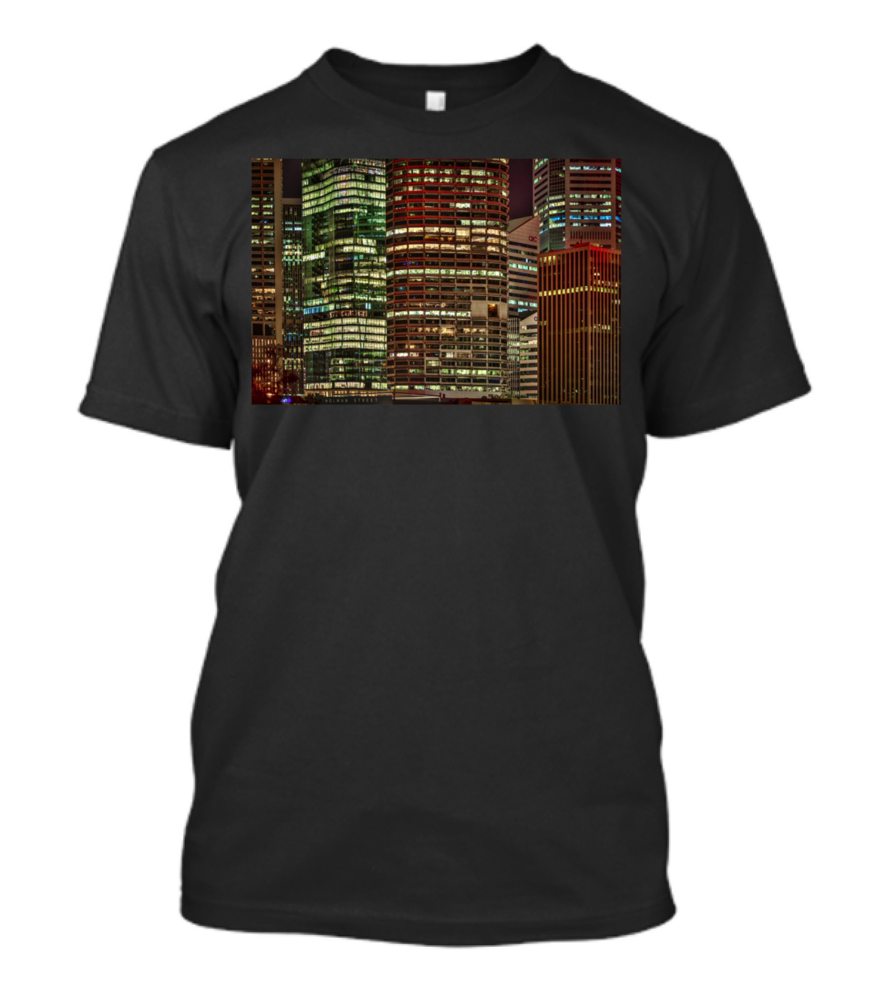 Cityscape Skyline Buildings Night View T-Shirt