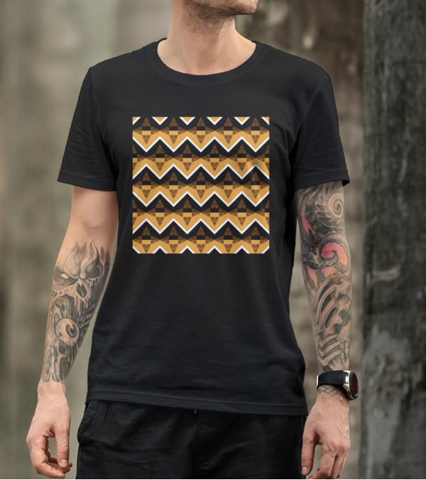 Chevron And Triangles Geometric Pattern T-Shirt