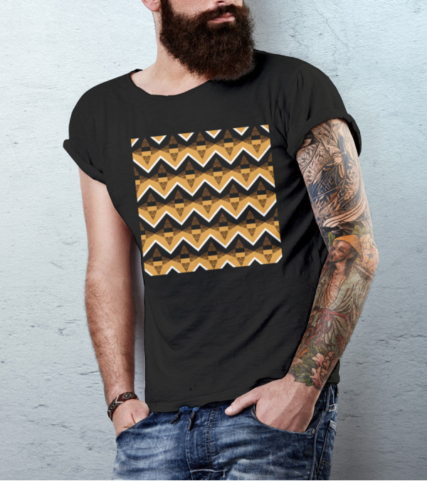 Chevron And Triangles Geometric Pattern T-Shirt