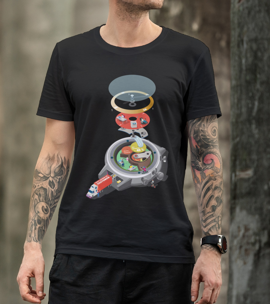 Time Management Device With Working Environment Layers T-Shirt
