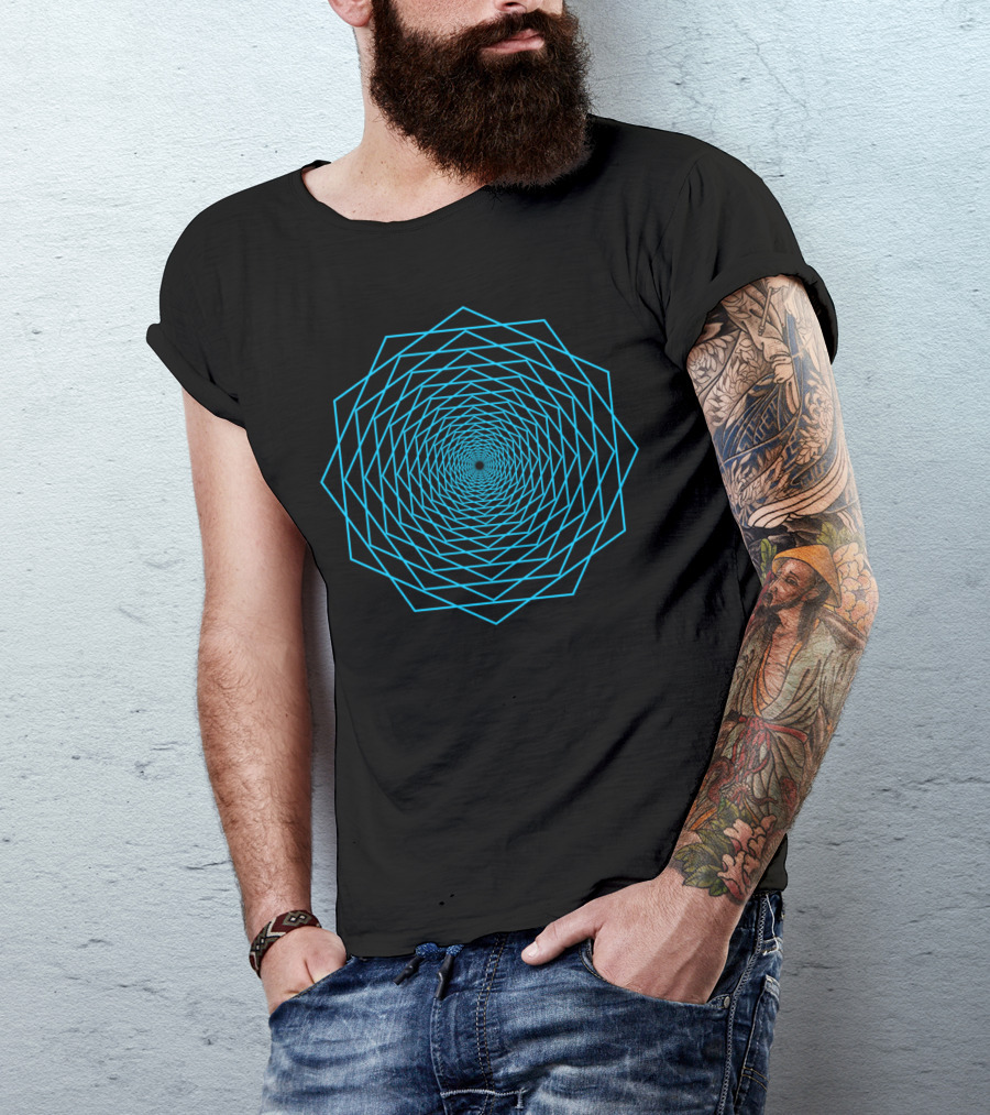 Hexagons Geometric Optical Illusion Hexagonal T-Shirt