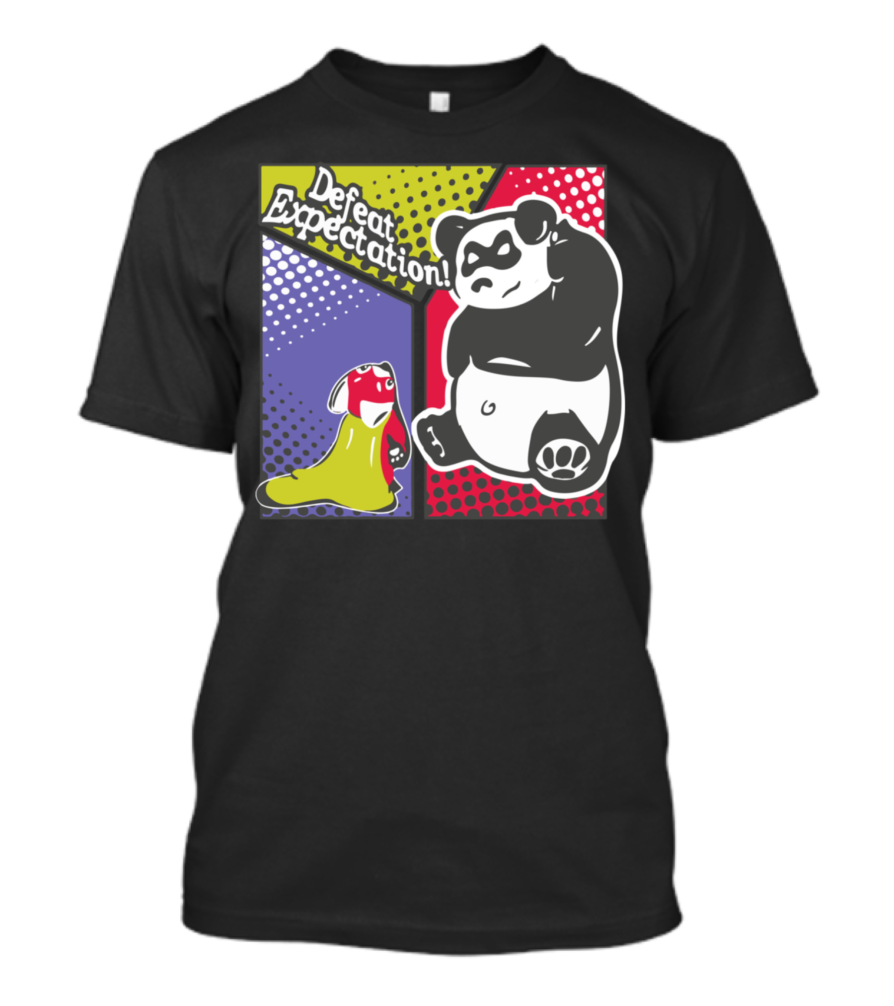 Defeat Expectation Panda And Sluggler Comic T-Shirt