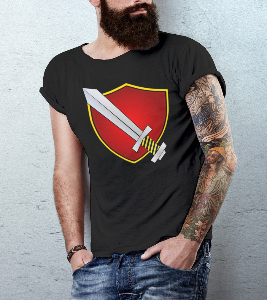 Defend The Phone Shield And Sword Emblem T-Shirt