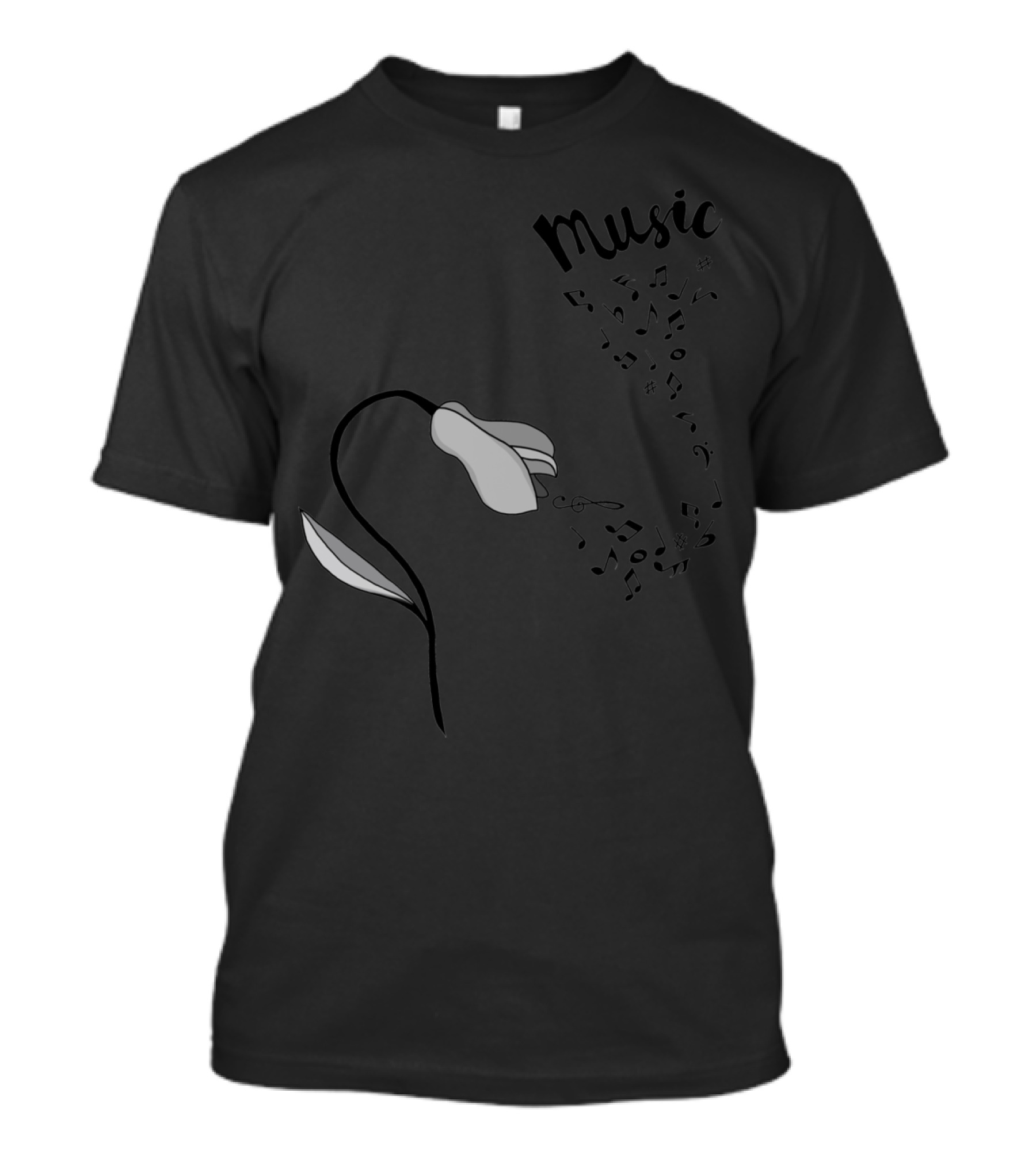 Music Flower With Musical Notes T-Shirt