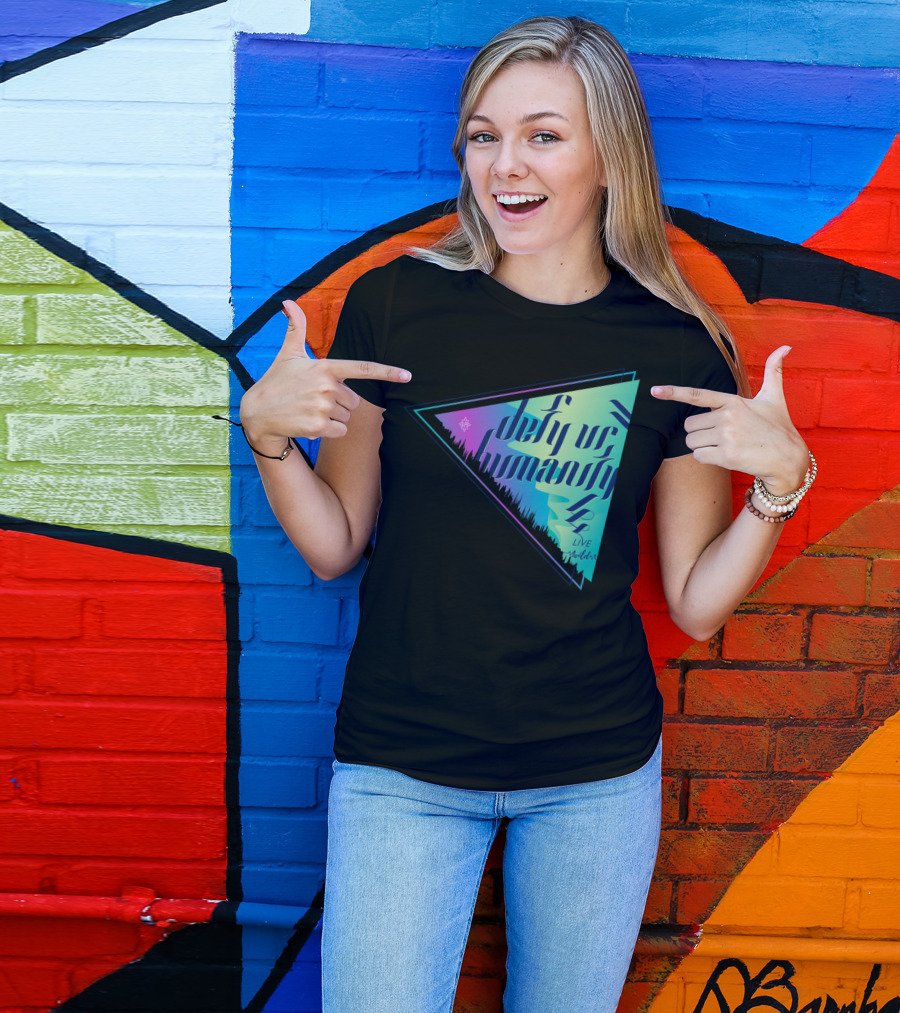 Defy Us Humanity Live Multicolor Triangle T-Shirt