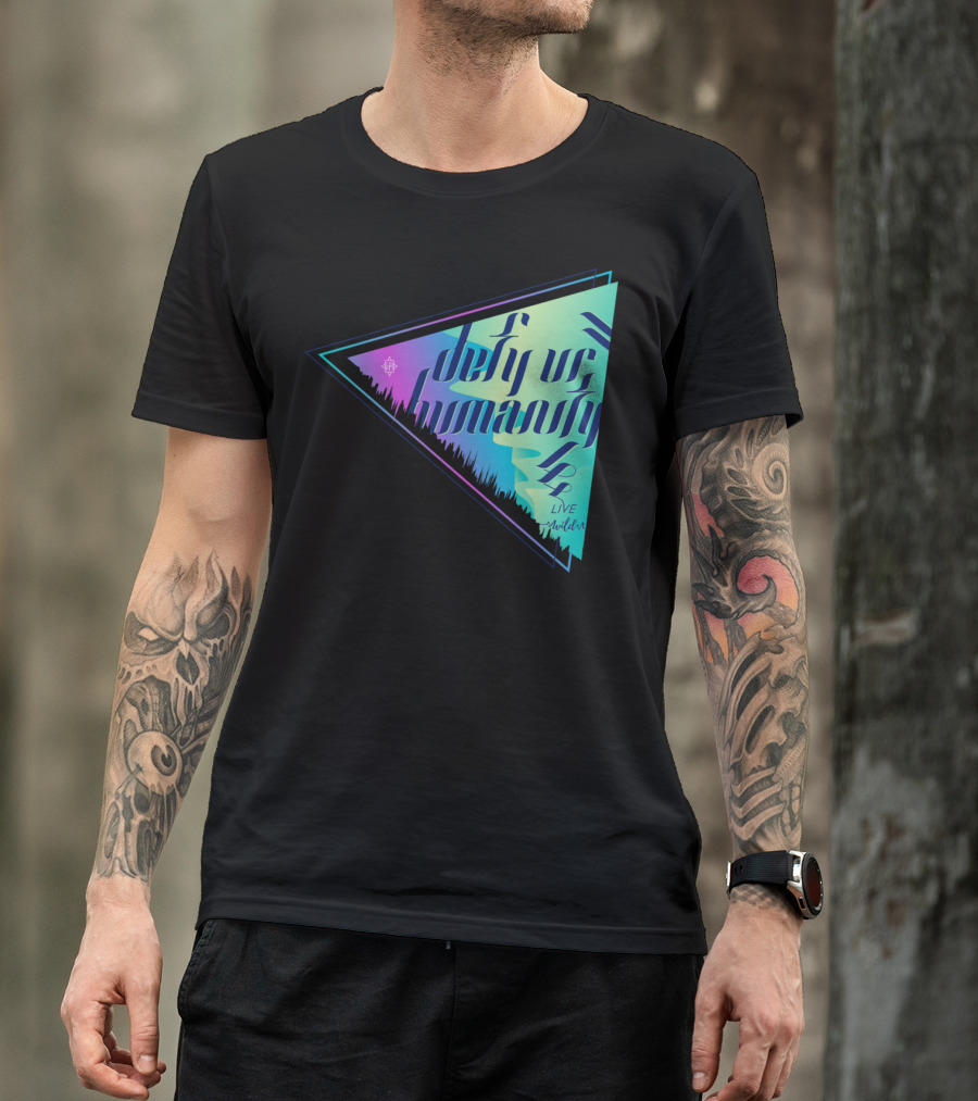 Defy Us Humanity Live Multicolor Triangle T-Shirt