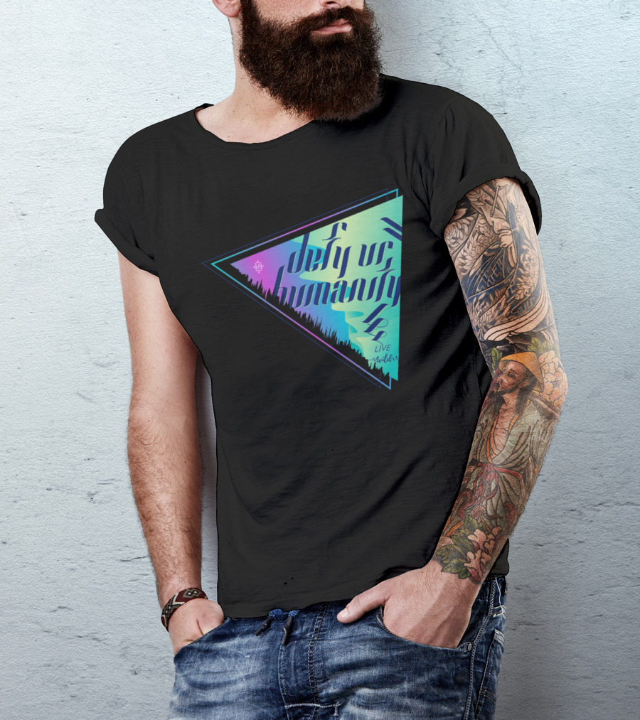 Defy Us Humanity Live Multicolor Triangle T-Shirt