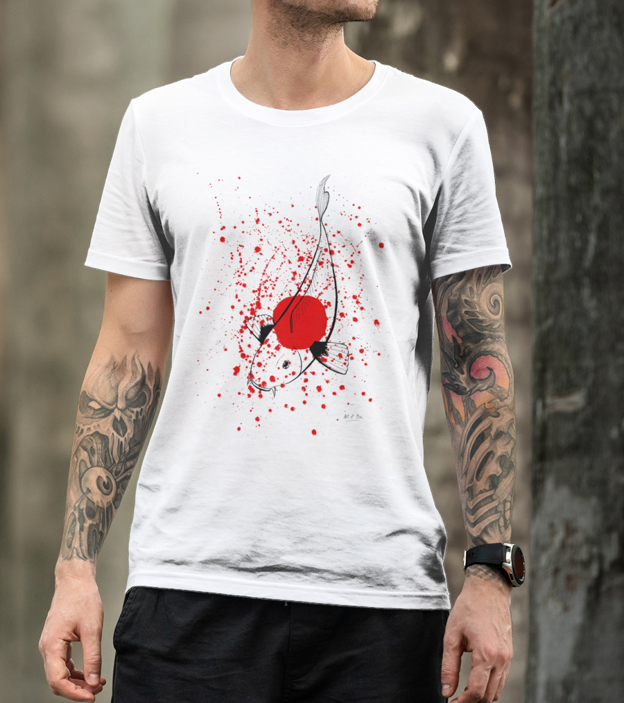 Bleeding Koi Red Splash Art By Da T-Shirt