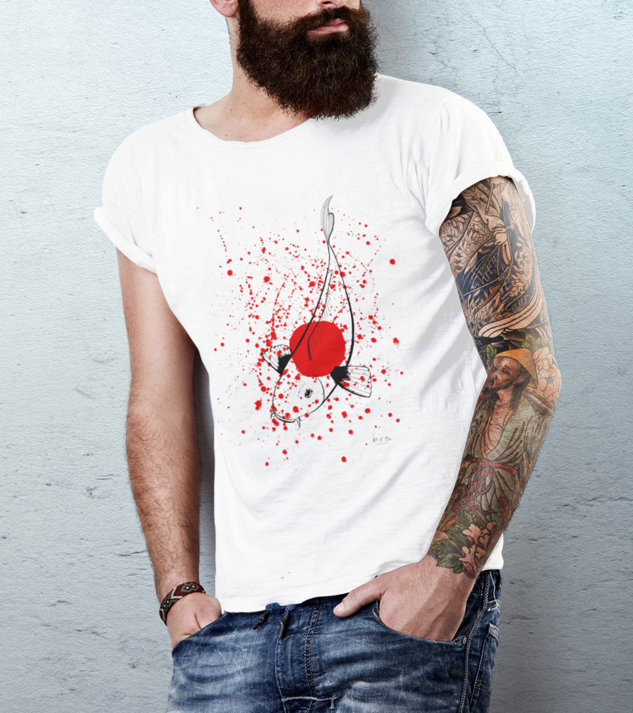 Bleeding Koi Red Splash Art By Da T-Shirt