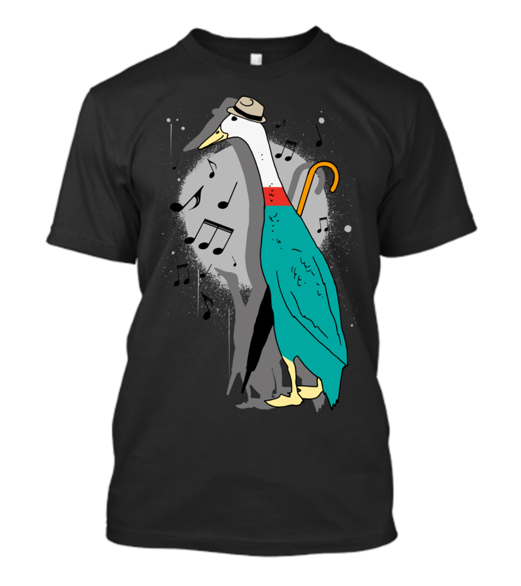Jazz Duck Hat Music Notes T-Shirt