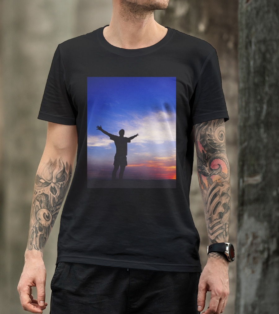 Sunset Happiness Silhouette Against Colorful Sky T-Shirt