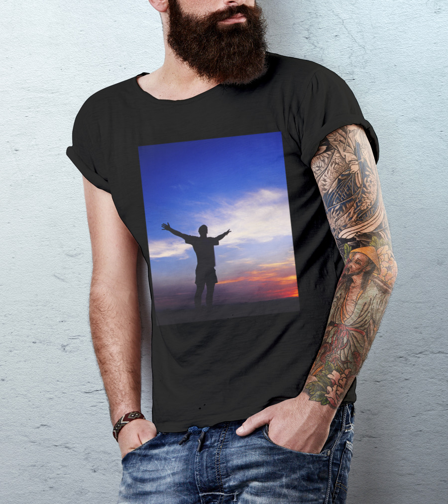 Sunset Happiness Silhouette Against Colorful Sky T-Shirt