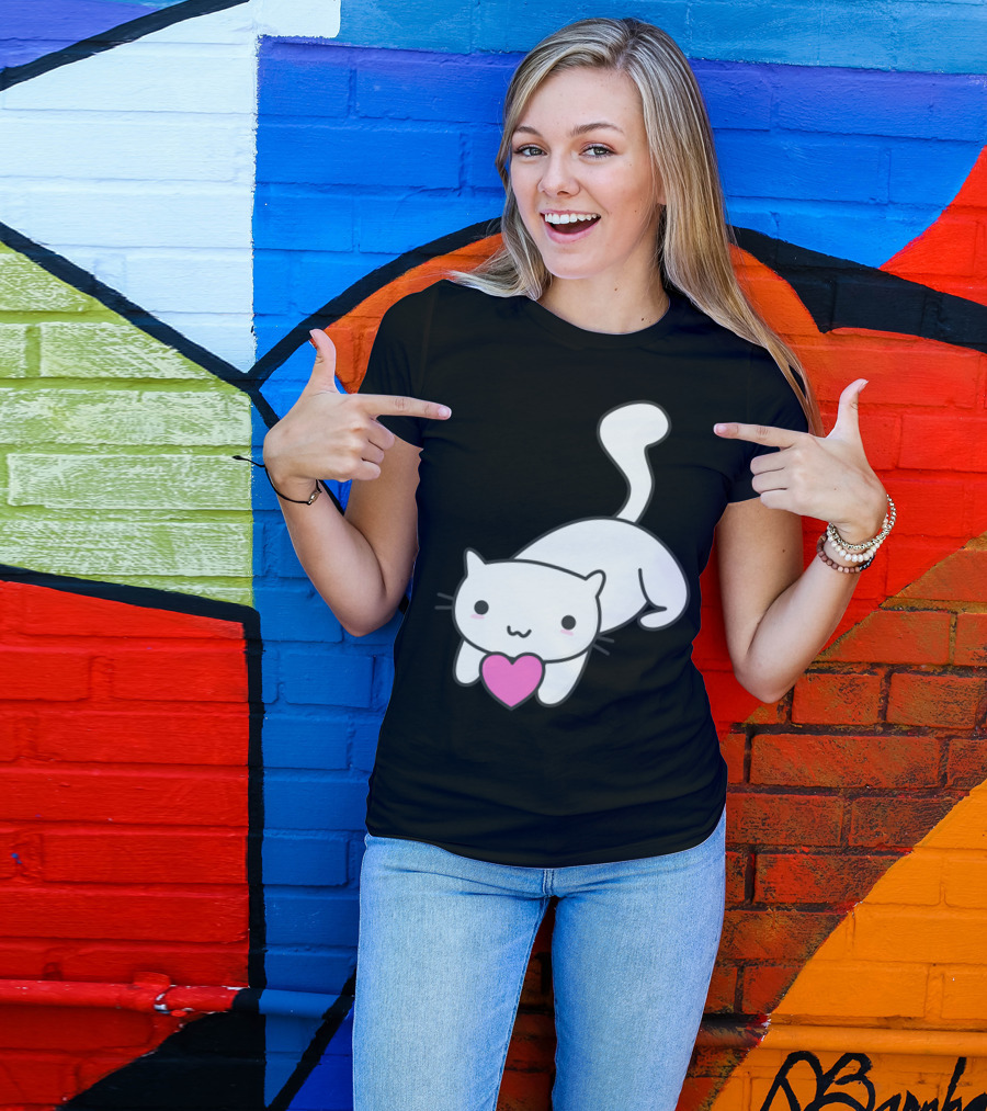 Happy Cat With Heart T-Shirt