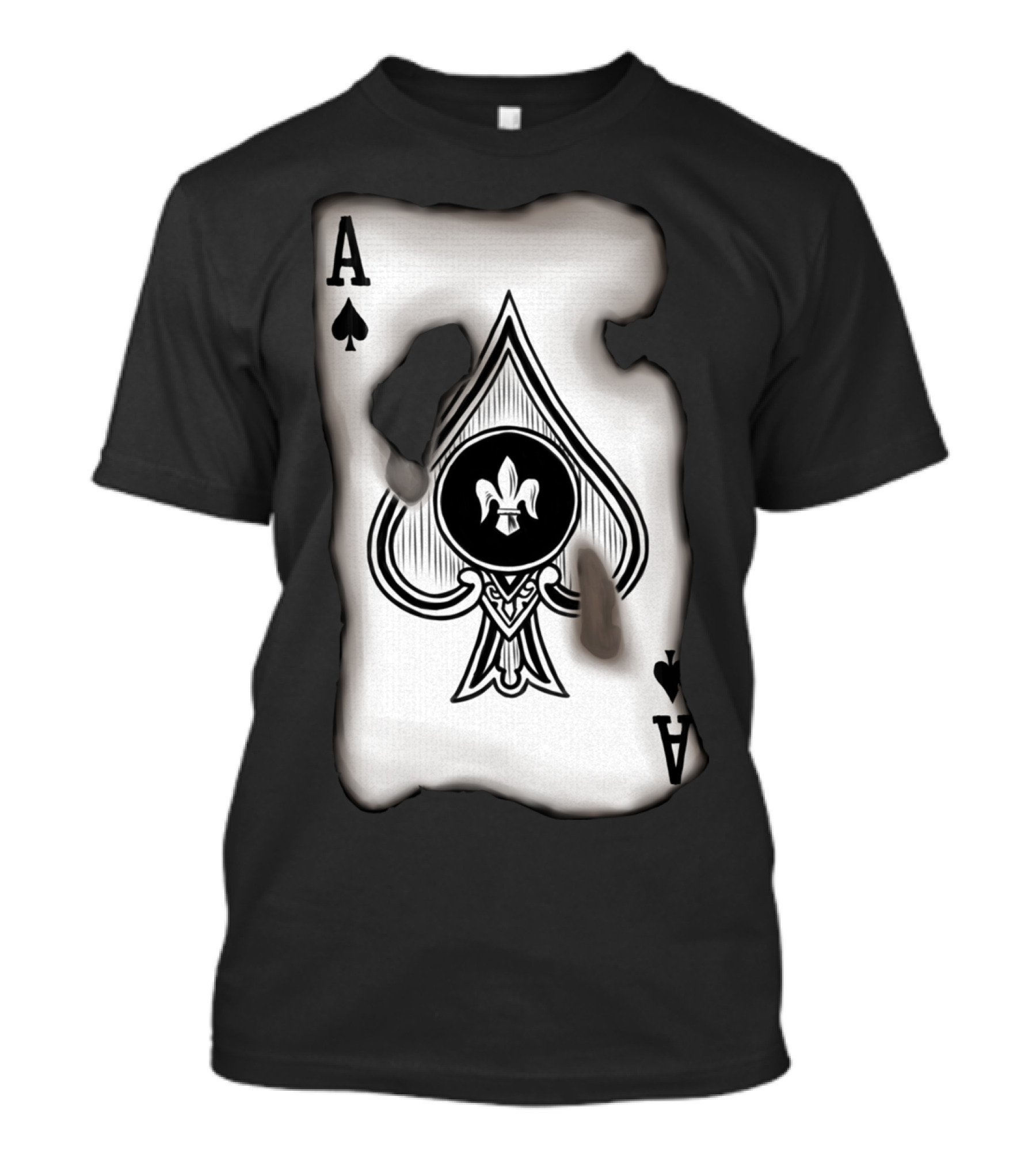 Ace Of Spades Burnt Playing Card T-Shirt
