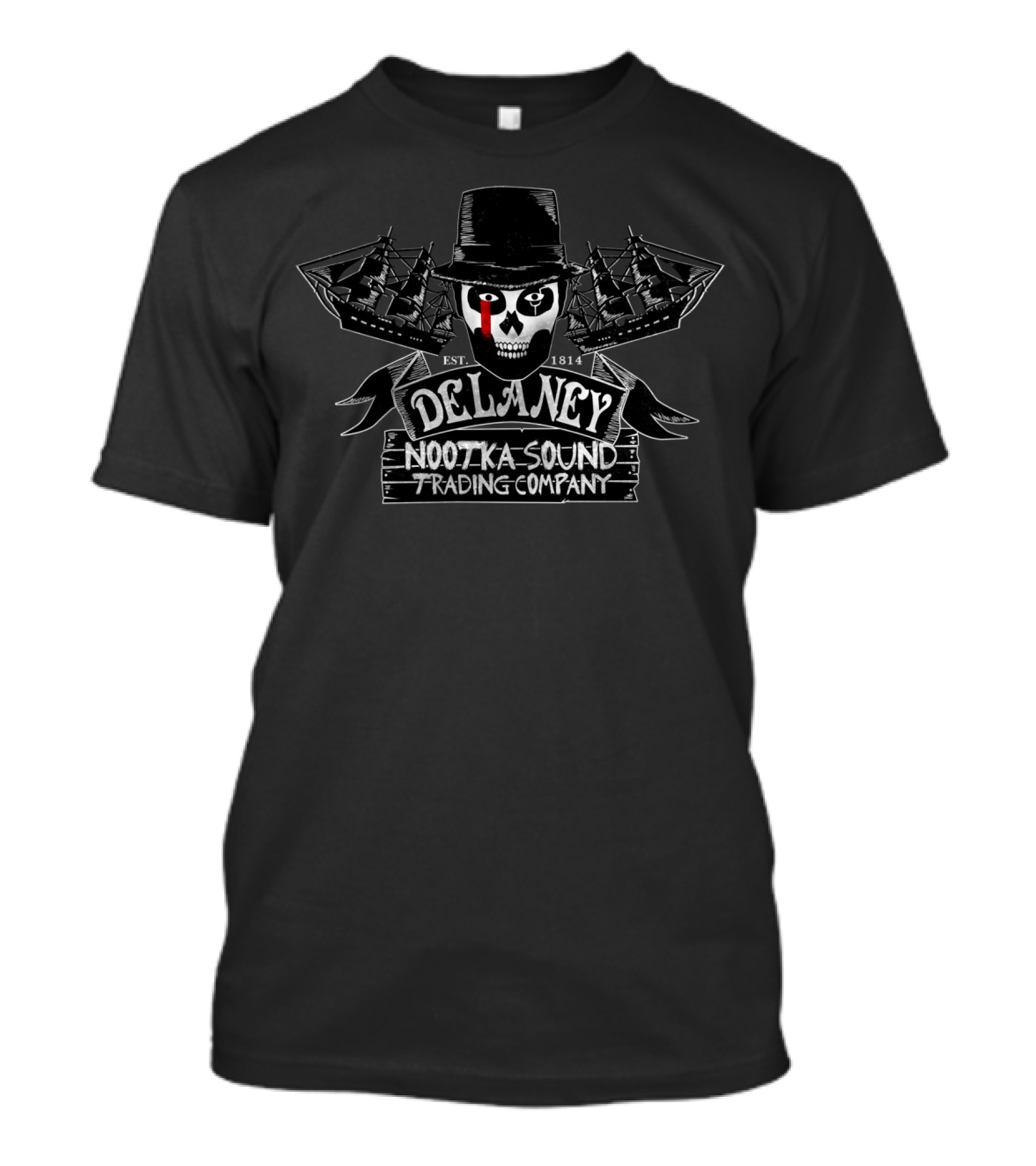 Delaney Nootka Sound Trading Company Est. 1814 Skull Ships T-Shirt