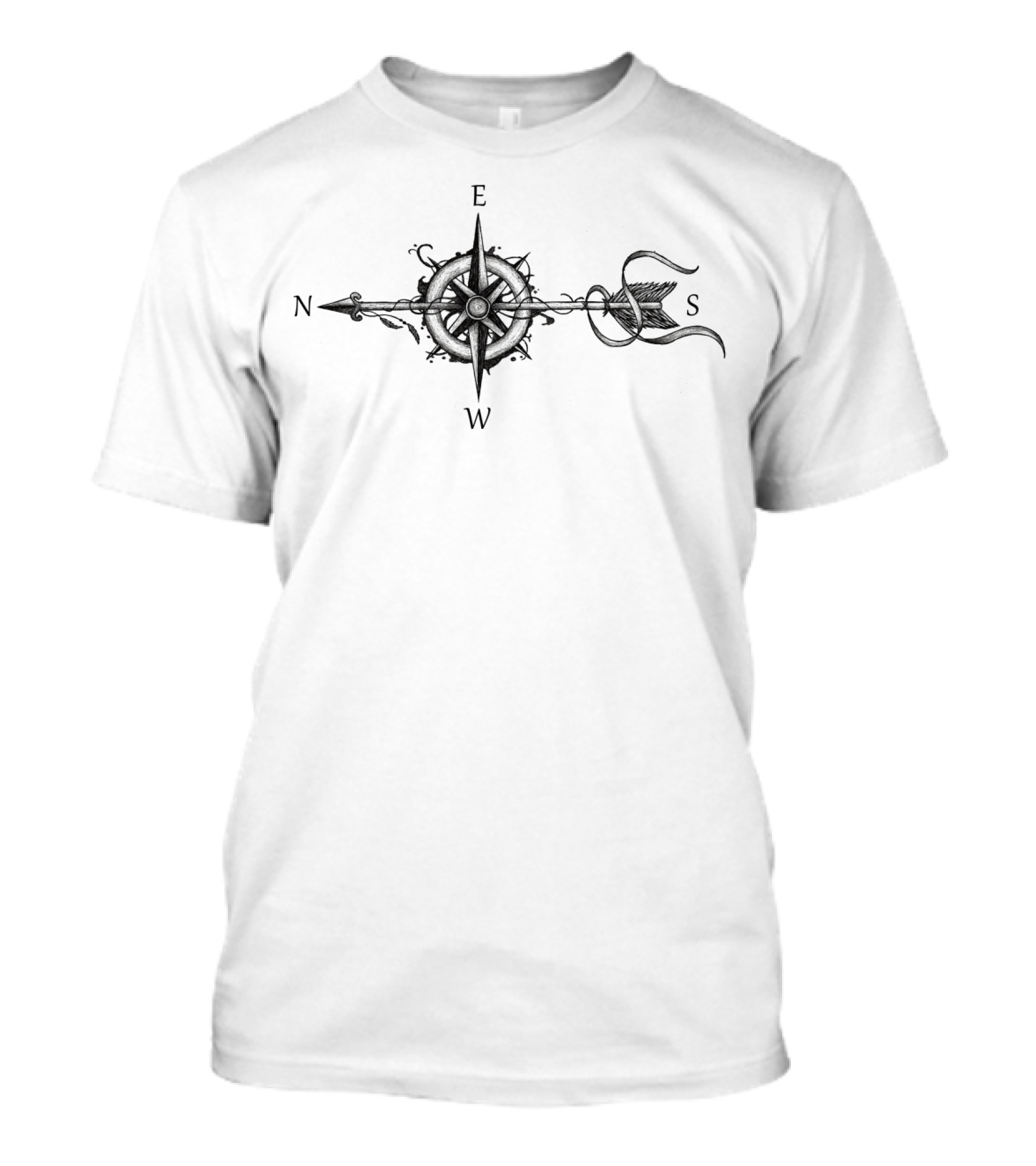 Compass With Arrow North East South West Directions T-Shirt