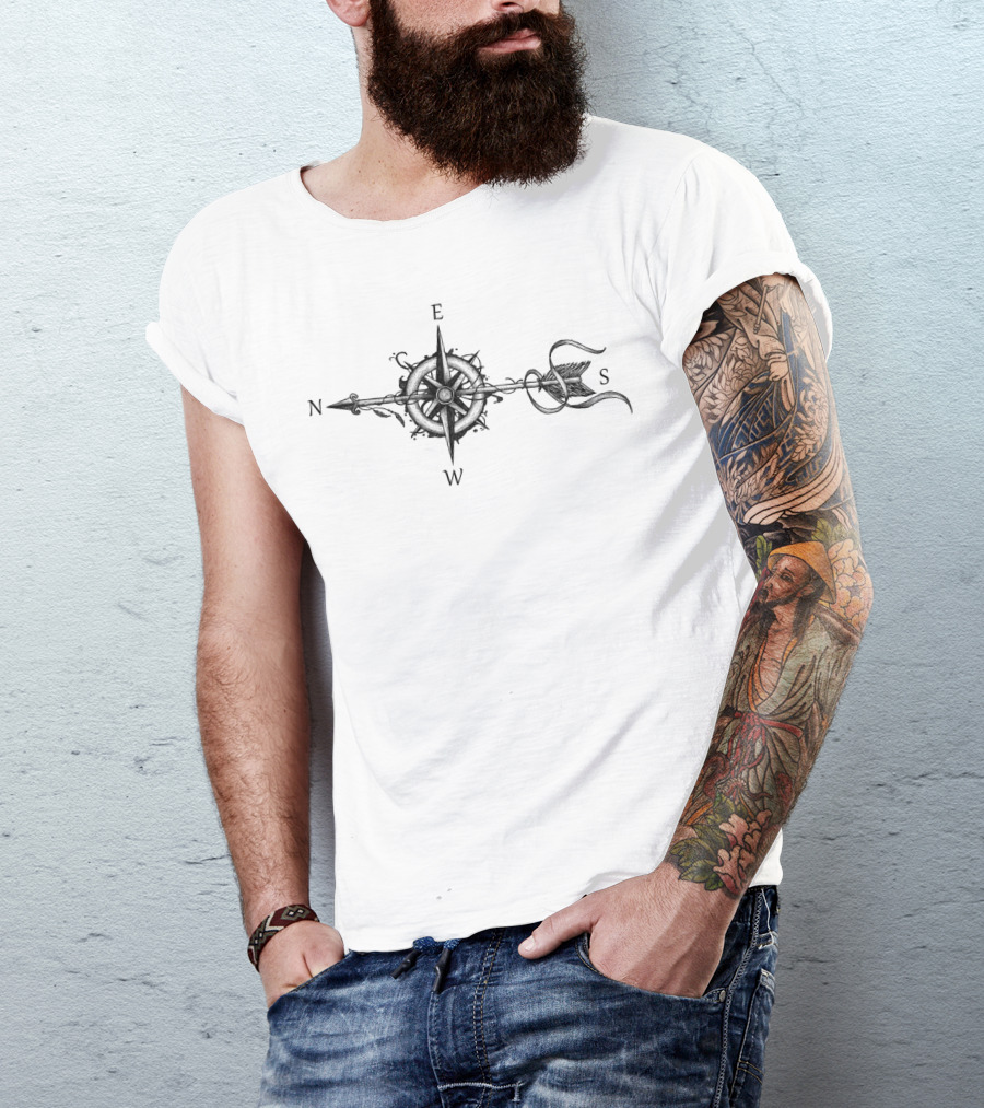 Compass With Arrow North East South West Directions T-Shirt