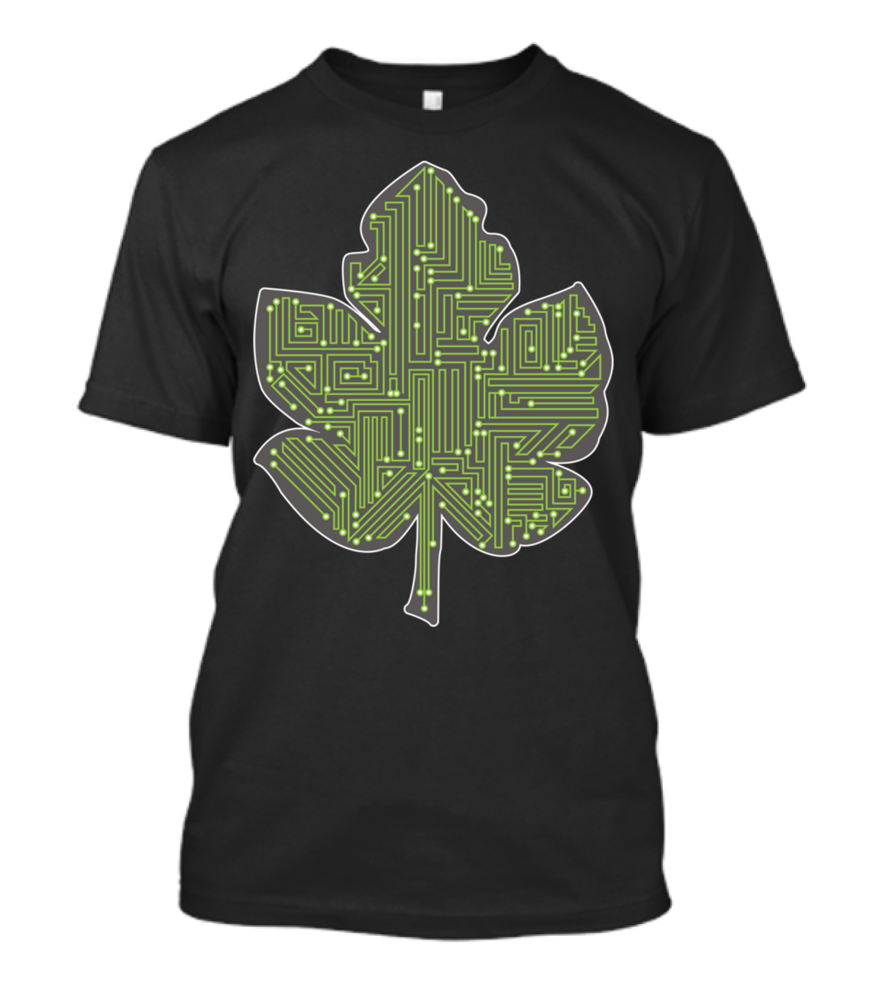 Environmental Electrical Circuit Leaf T-Shirt