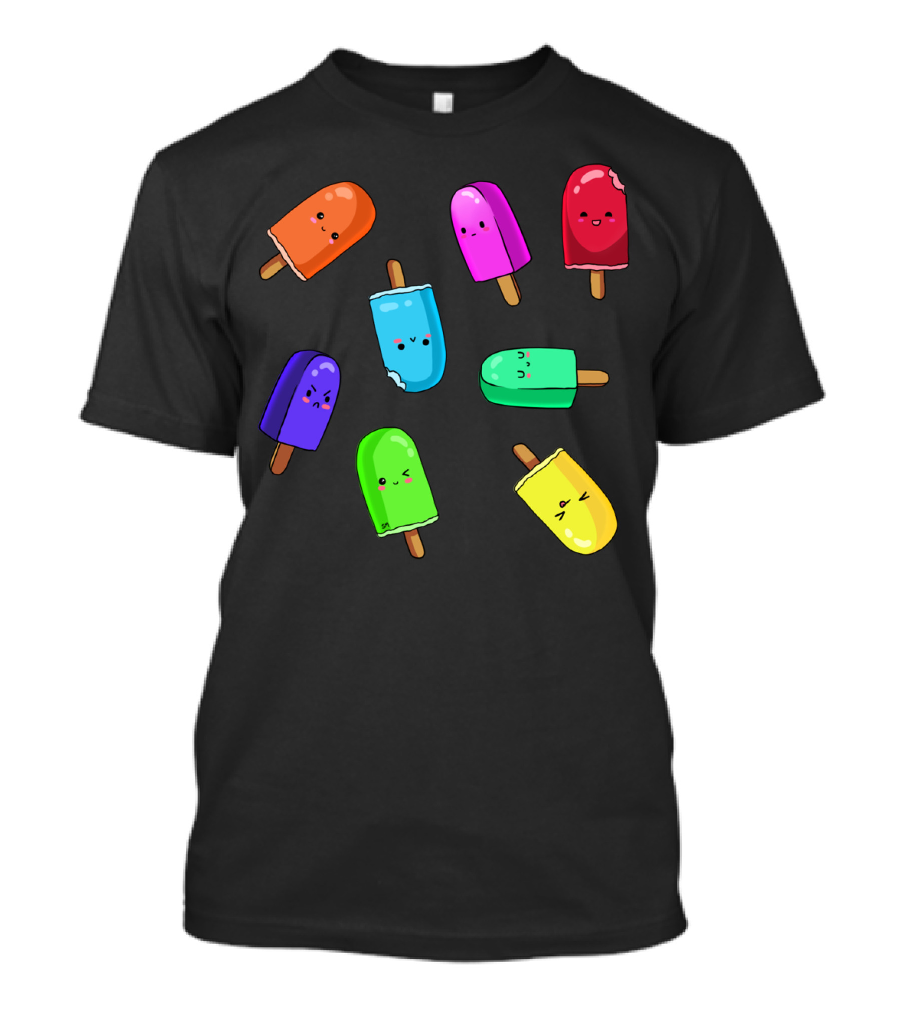 Lollipop Cute Popsicle Characters Playful Faces T-Shirt