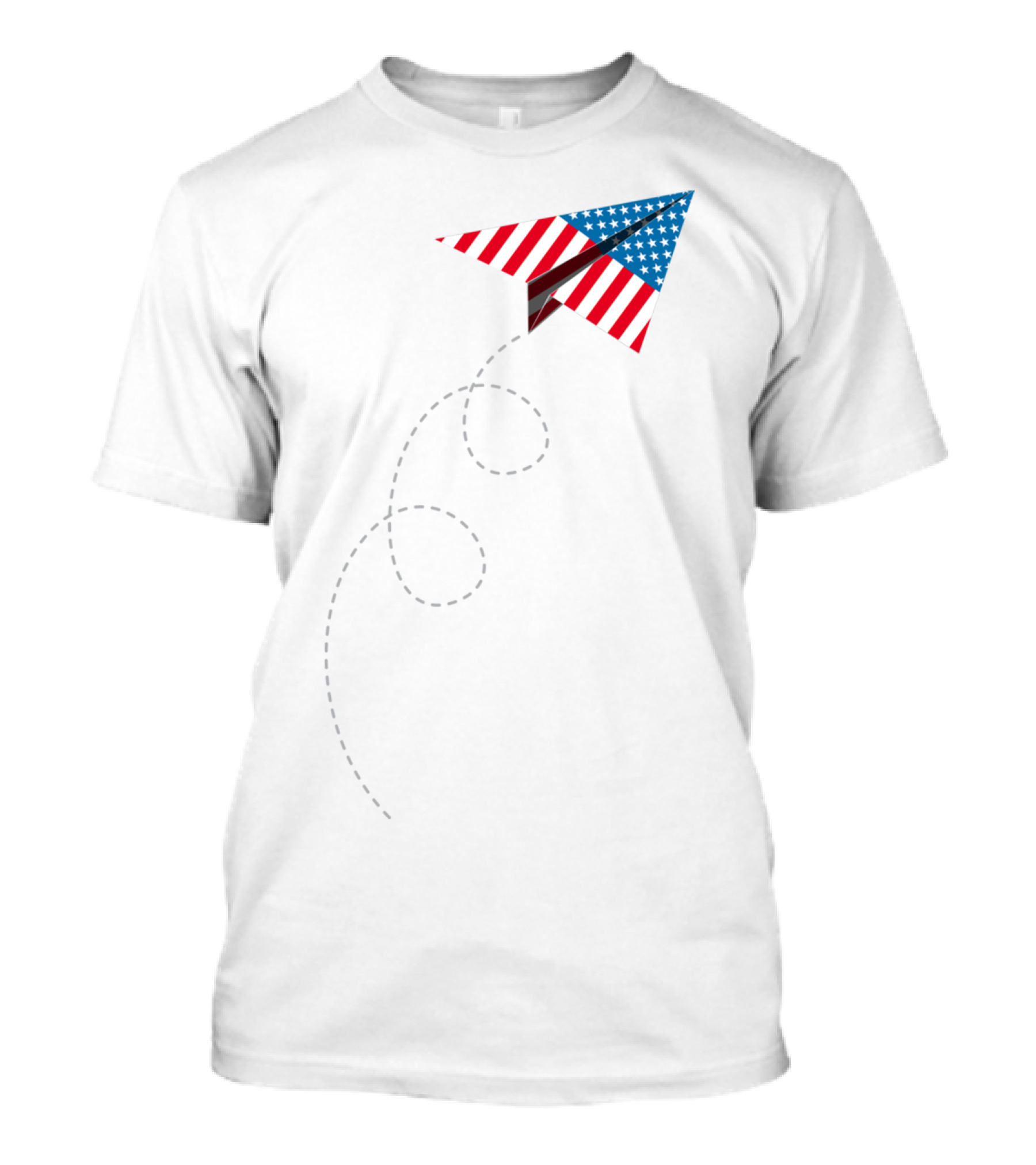 American Flag Paper Airplane T-Shirt