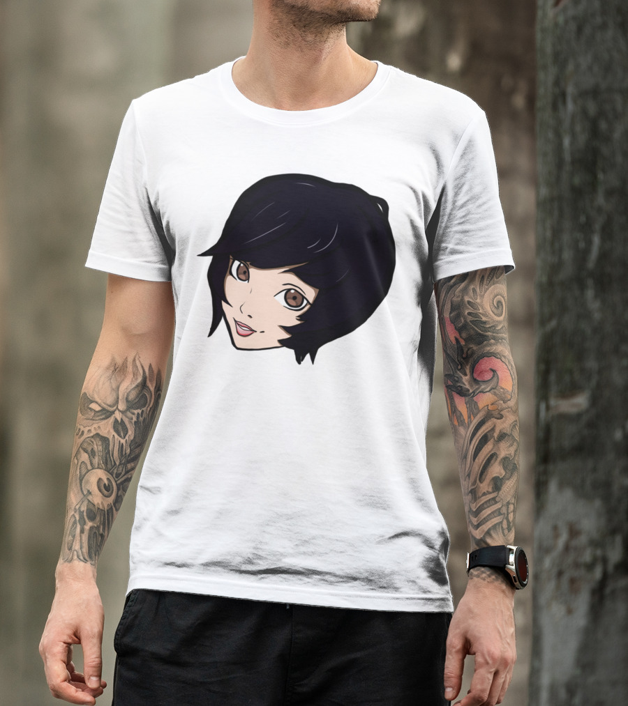 BlindGF Emote Sticker Anime Black Hair Character T-Shirt