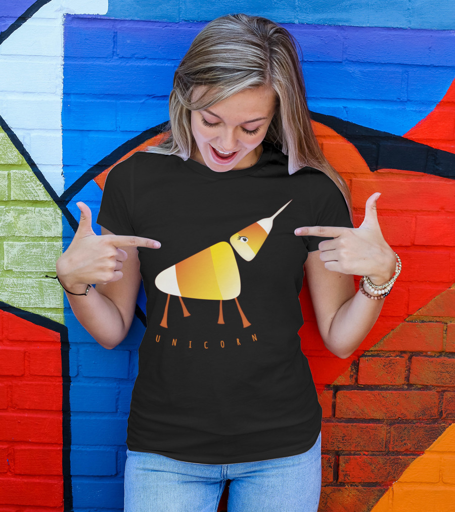 UNICORN Candy Corn Creature With Funny Design Elements T-Shirt