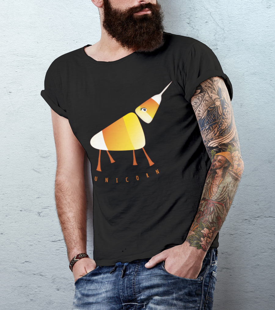 UNICORN Candy Corn Creature With Funny Design Elements T-Shirt