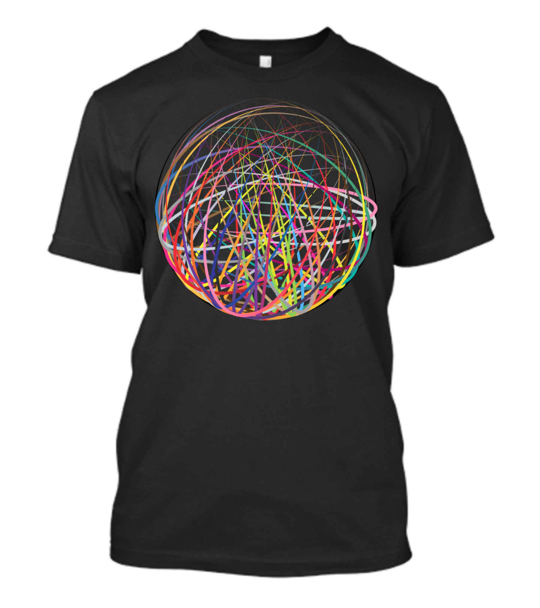 Complex Multicolor Abstract Ball Lines Sphere T-Shirt