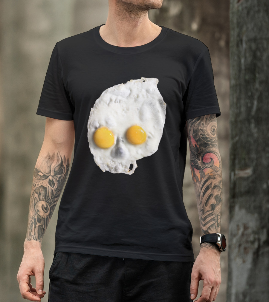 Egg Skull Fried Egg Face With Dual Yolk Eyes T-Shirt