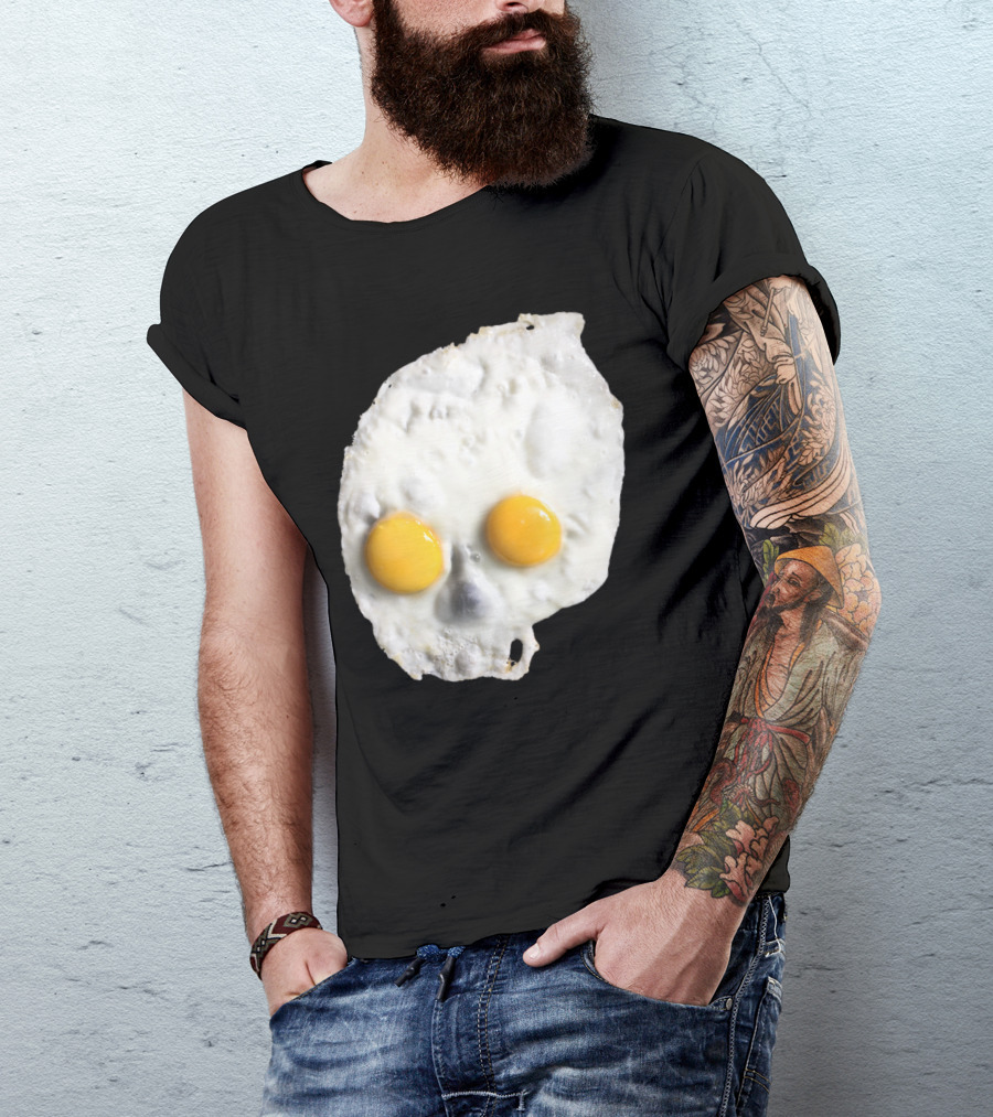 Egg Skull Fried Egg Face With Dual Yolk Eyes T-Shirt