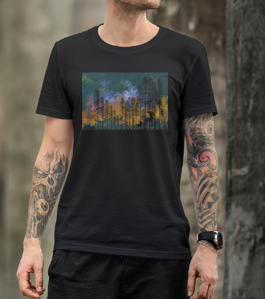 Long Walk Home N Majestic Forest Unicorn Horse Twilight Adventure T-Shirt