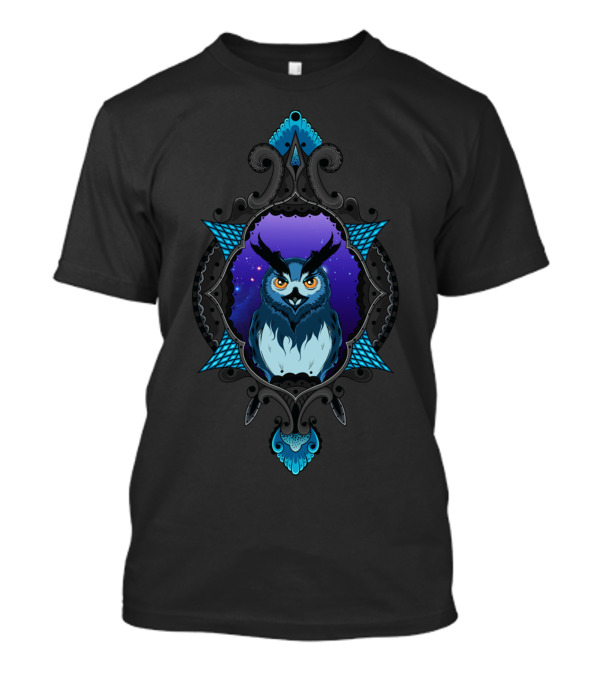 Blue Starry Night Owl T-Shirt