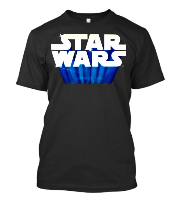 Star Wars Floating Logo Blue Glow T-Shirt