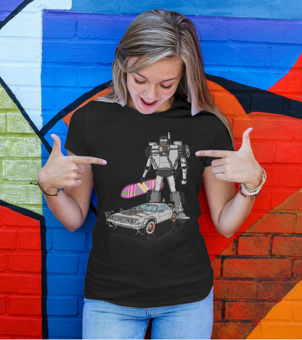 Delorean Back To The Future Hoverboard Transformer Crossover T-Shirt