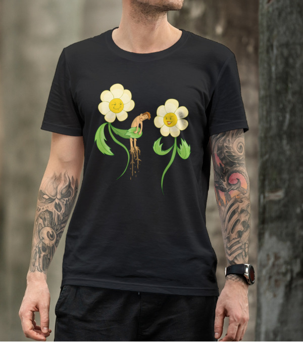 Luv Flower Boy With Laughing Daisy Faces T-Shirt