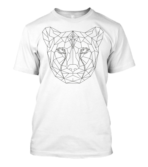 Geo Cheetah Geometric Animal Face Lines T-Shirt