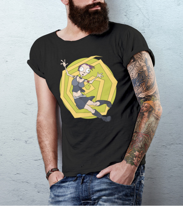 Demented Spiral Downward Germaine Comic By Jhonen Vasquez T-Shirt